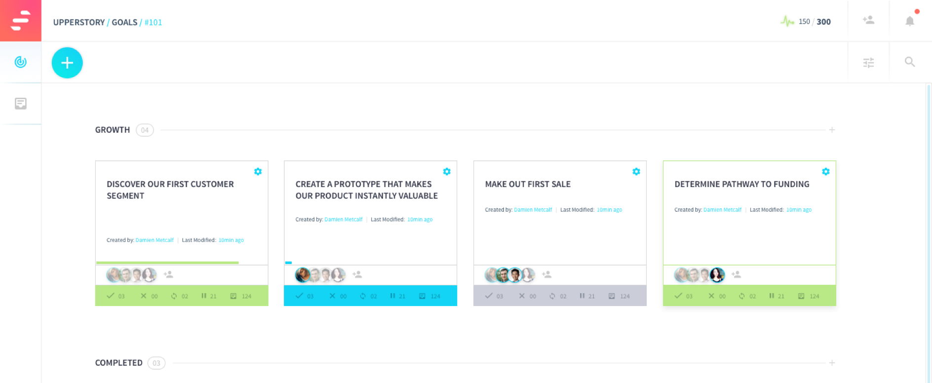 Upperstory goals dashboard